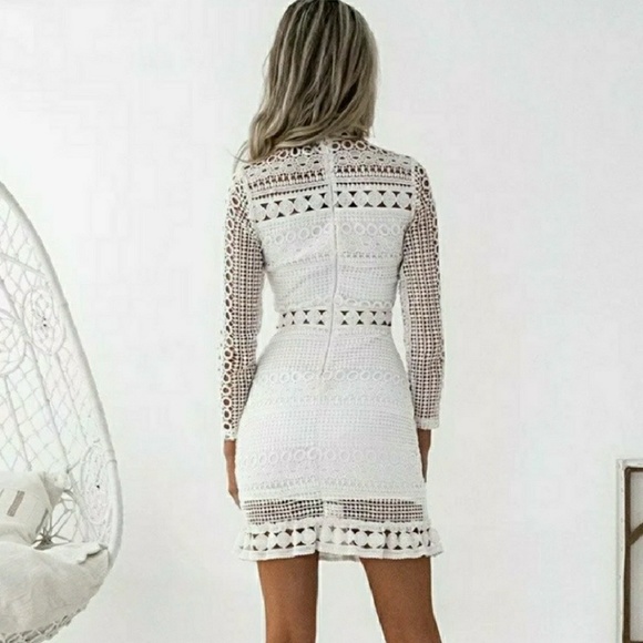 Black Eyelet Mini Dress | Mini Black Dress - Picture 2 of 4